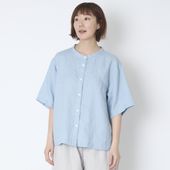 ubasoku/バンドカラー半袖ブラウス