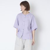 ubasoku/バンドカラー半袖ブラウス