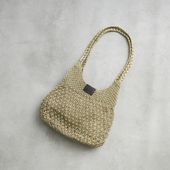 Swaraj/手編みのメタリックマクラメOVAL TOTE
