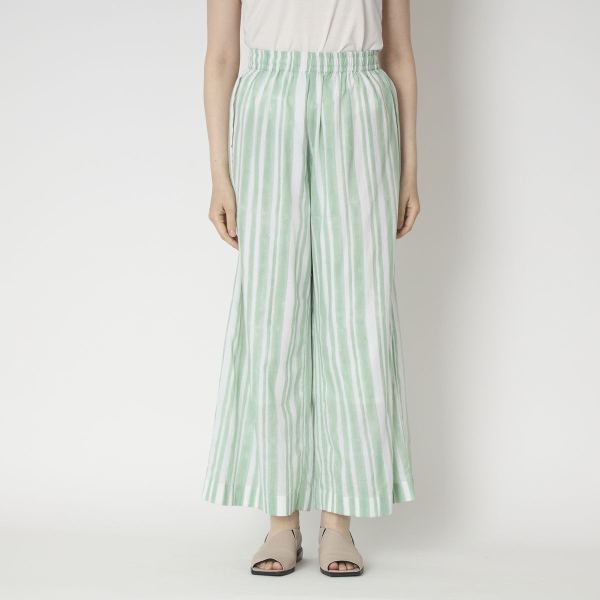 Kilka×kapuwa/風が通るカディーコットンパンツ STRIPE