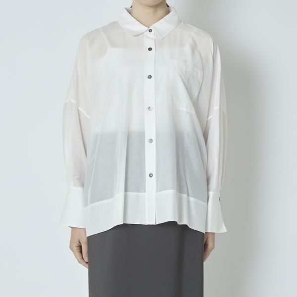 DRESS HERSELF/コットンシルクドルマンシャツ -シアー感が着こなしを