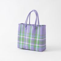 チェック ラベンダー×グリーン