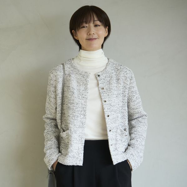 Kilka/ジャケット見えするツイードライクカーディガン -ジャケットの