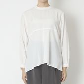 DOVERS/シャドーピンストライプフリル衿ブラウス