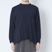 DOVERS/シャドーピンストライプフリル衿ブラウス