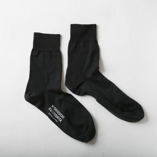 NISHIGUCHI KUTSUSHITA/エジプトコットンプレーンソックス