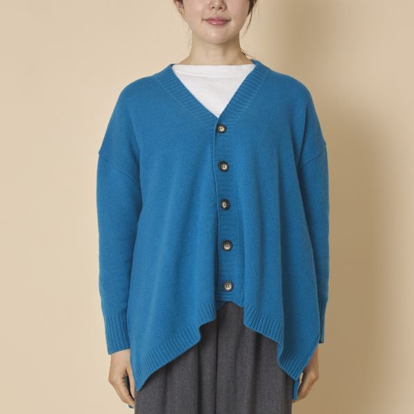 NARU/タスマニアラムAラインカーディガン -ゆったりシルエットで脱ぎ着