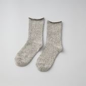 くらしきぬ/シルク&ウール パイル先丸靴下