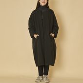 TANG./コットンリネン先染めツイル起毛 ライトコート