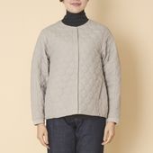 nachukara/ナイロンキルトノーカラーブルゾン