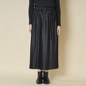 sosotto/レザー調切り替えプリーツスカート