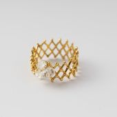 PLAFU/Lattice Passage ring with Herkimer Diamond