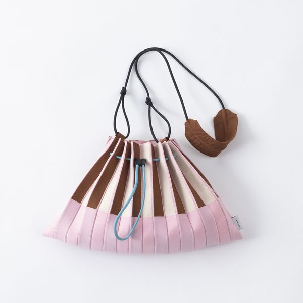 TRICOTE/STRIPED PLEATS MINI BAG