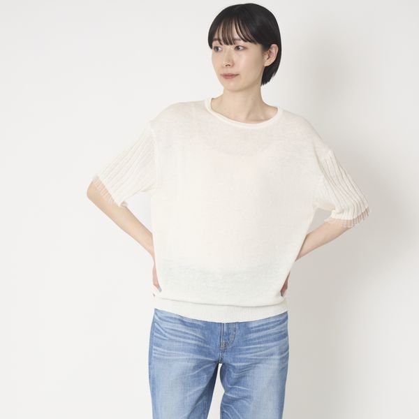 SAIFUKU/袖口が透けて涼やか麻プルオーバー