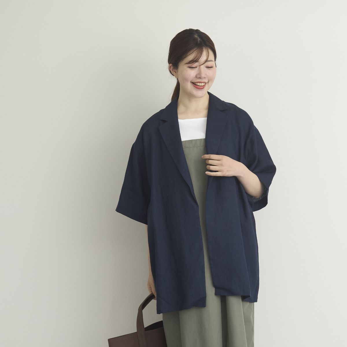 TUTIE./リネンハーフスリーブジャケット -裏地無しで手軽に羽織れる 