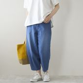 caqu/FS-linen barrel pants