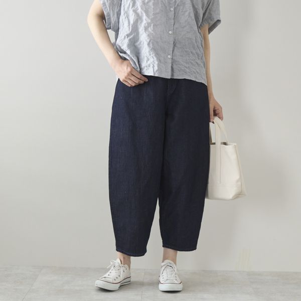 caqu/FS-linen barrel pants