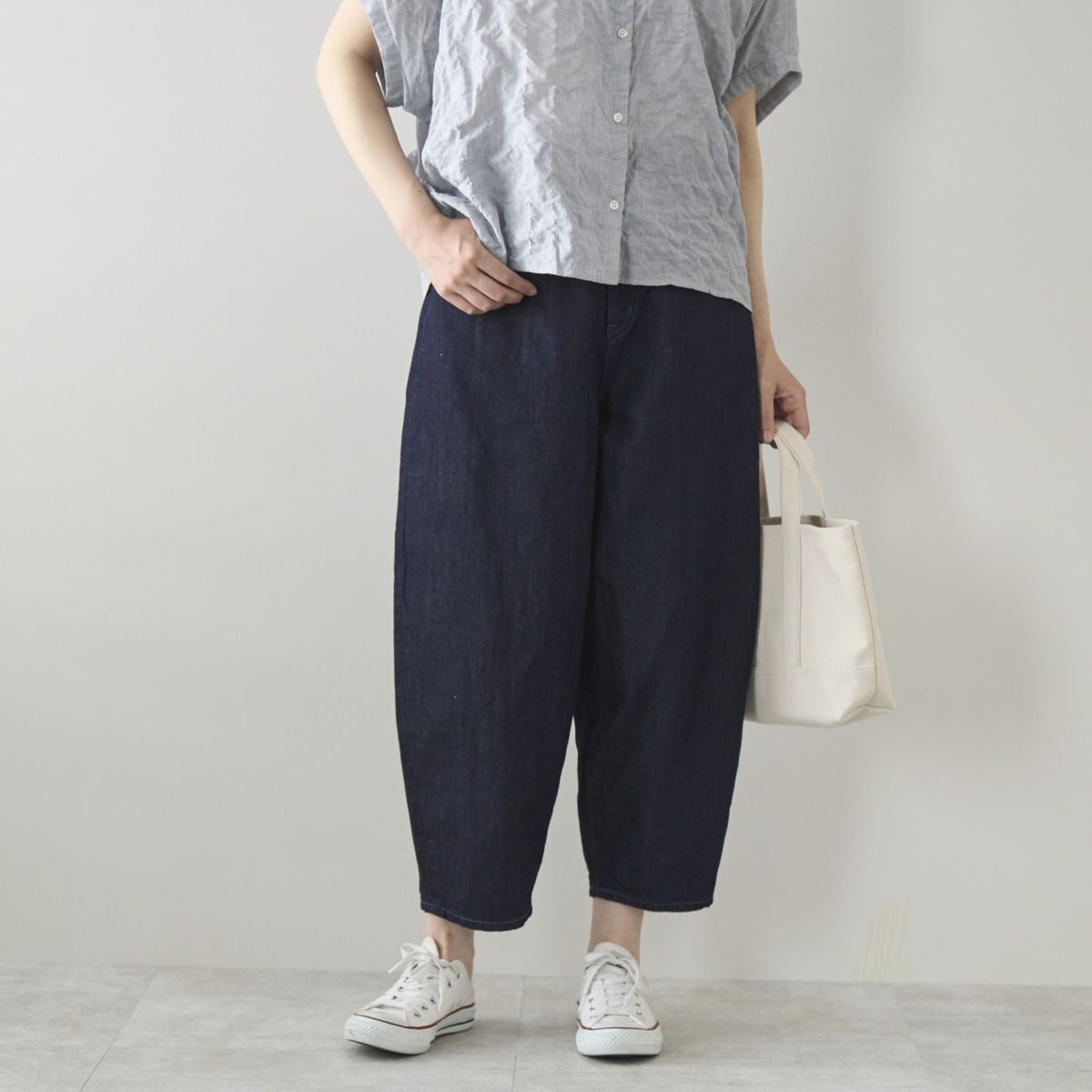 caqu/FS-リネンバレルパンツ