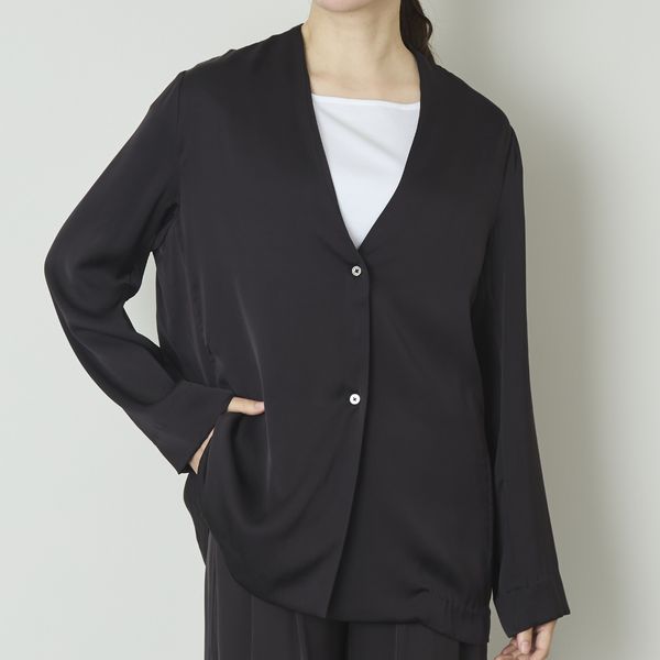 DRESS HERSELF/シルクサテンシャツジャケット