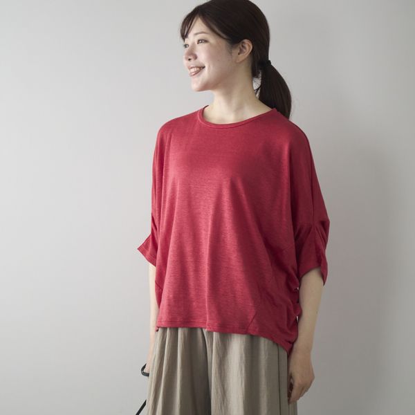 Kilka/風を通してひんやり涼しいリネンジャージードルマンカットソー
