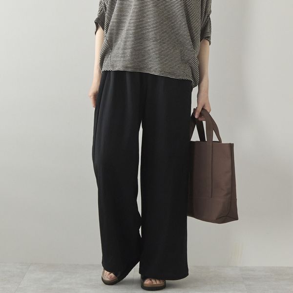 Kilka/接触冷感素材のきれい見えストレッチパンツ