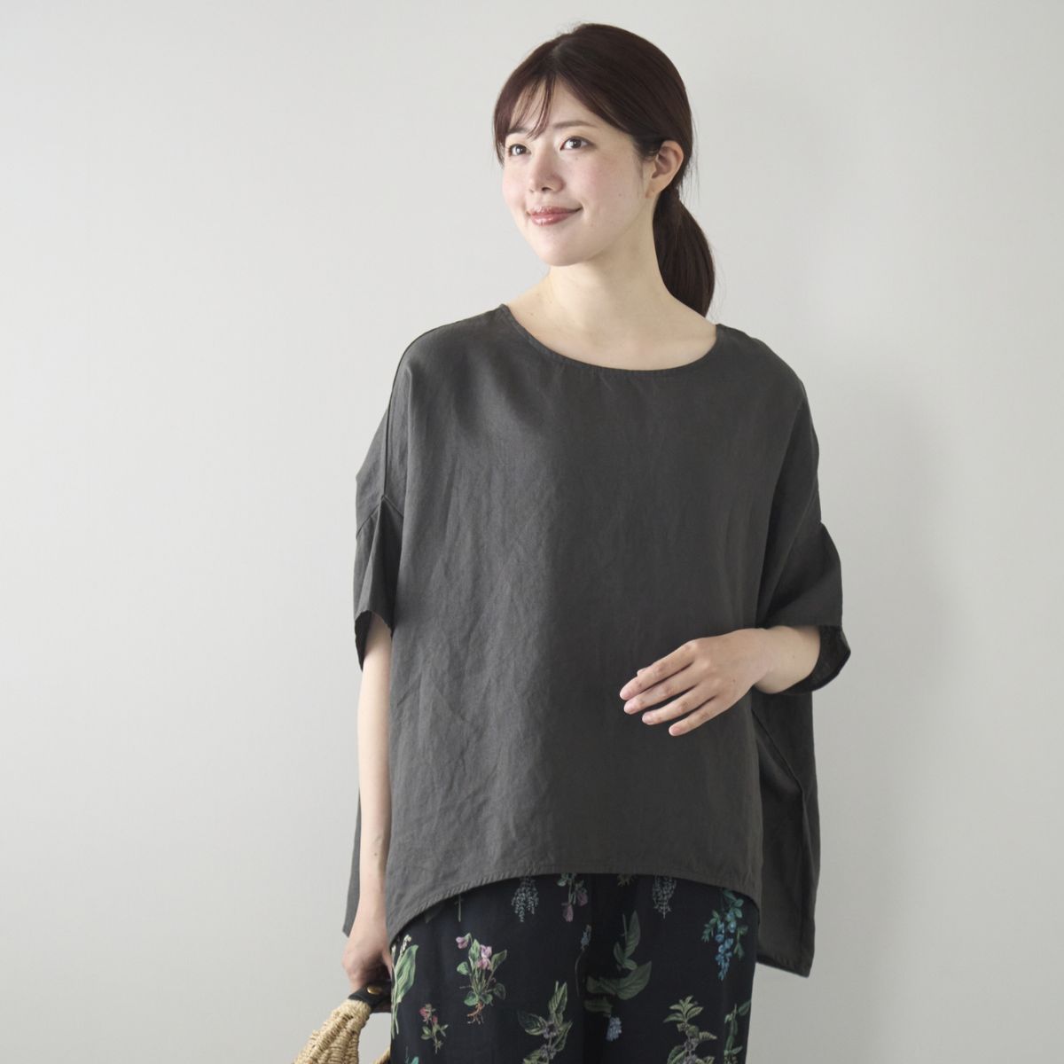 Kilka/涼しくて袖口から下着が見えにくいオーバーブラウス リネン100 