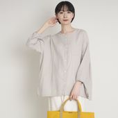 motone/ノーカラーシャツ2nd 9分袖