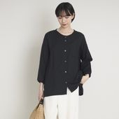 motone/ノーカラーシャツ2nd 9分袖