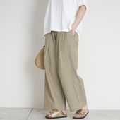 Kilka/風が通るストライプのカーブパンツ