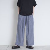 Kilka/風が通るストライプのカーブパンツ