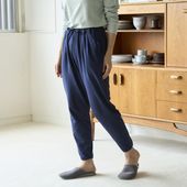 伸びるコットンガーゼのパジャマ兼ルームウェア 接触冷感パンツ レディース