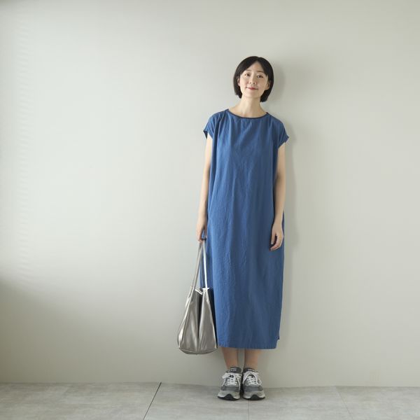 motone/ボートネックロングワンピース ノースリーブ