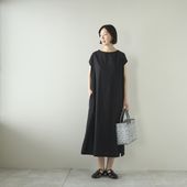 motone/ボートネックロングワンピース ノースリーブ
