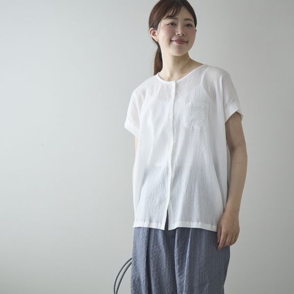 motone/レディスノーカラーシャツ 2nd ノースリーブ