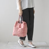 charm/リネンシャーリングバッグ　M
