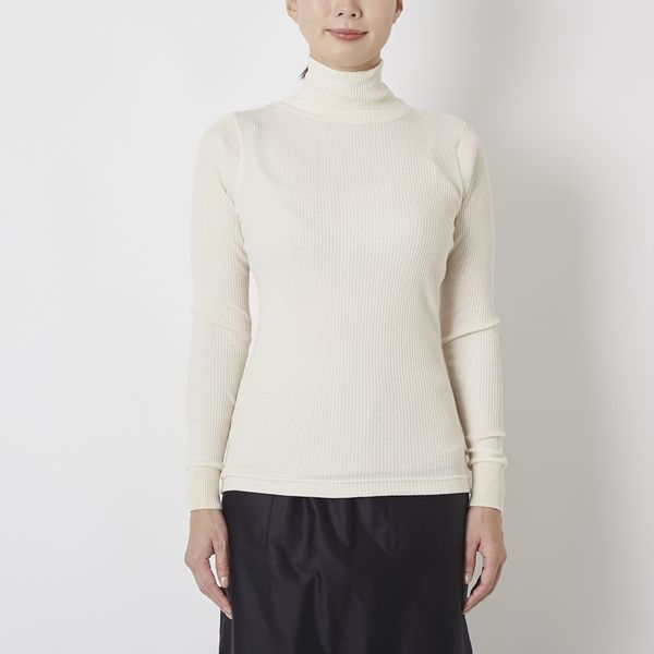 天衣無縫/コットンリブタートルネックカットソー -ほどよくフィット
