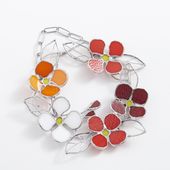 micat glass/ステンドグラスのフラワーリース