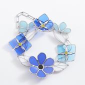 micat glass/ステンドグラスのフラワーリース