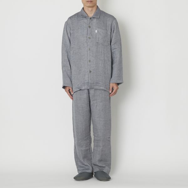 ふわふわ五重ガーゼパジャマ メンズ -あたたかいのに蒸れにくい！快適