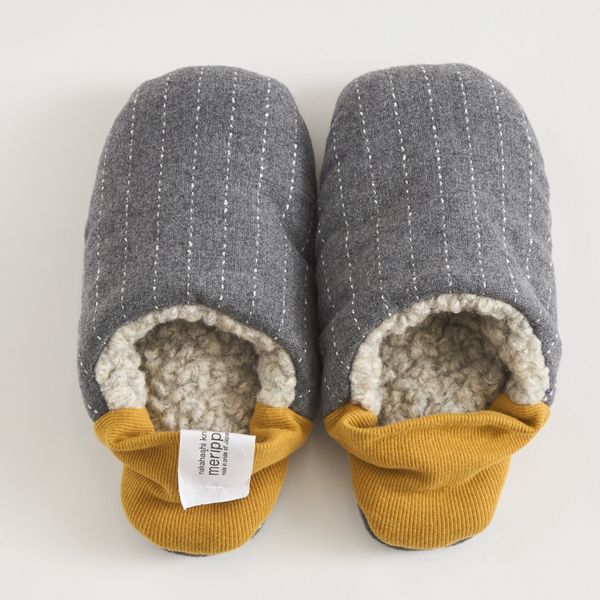 merippa/ループストライプ×ビックボア -スリッパと靴下のいいとこどり