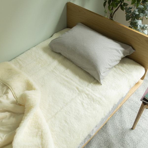 メリノン/ひつじ敷毛布 ダブル -床からの冷気対策に最適！ムートンの