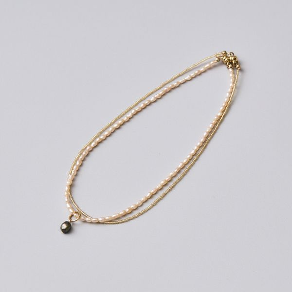 STELLA CIFFON/ビーズ×淡水パール3wayネックレス