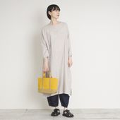 motone/ノーカラーワンピース 2nd 9分袖