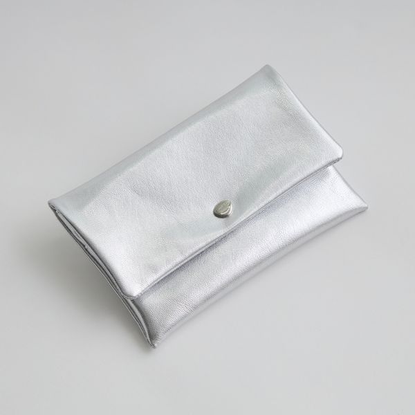 Neutral Gray/ハスキーロングウォレット　メタリックレザー