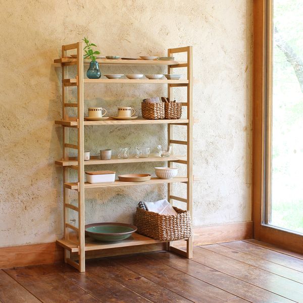 オークヴィレッジ オークビレッジ　Oak Village シェルフ　棚 OAK VILLAGE/Kigumiシェルフ 4段 -趣味のカメラも、溢れる食器も