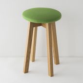 utatane/ボタンスツール　ロータイプ　布張り