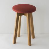 utatane/ボタンスツール　ロータイプ　布張り