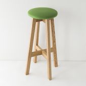 utatane/ボタンスツール　ハイタイプ　布張り