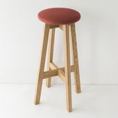 utatane/ボタンスツール　ハイタイプ　布張り