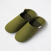 ABE HOME SHOES/帆布のバブーシュ L